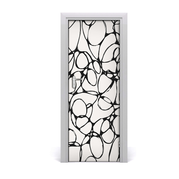 Samolepící fólie na dveře Kaotični crni krugovi