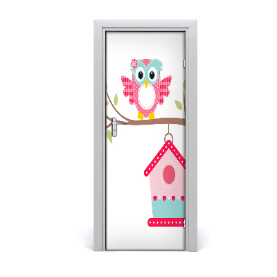 Samolepící tapeta na dveře Sova na grani