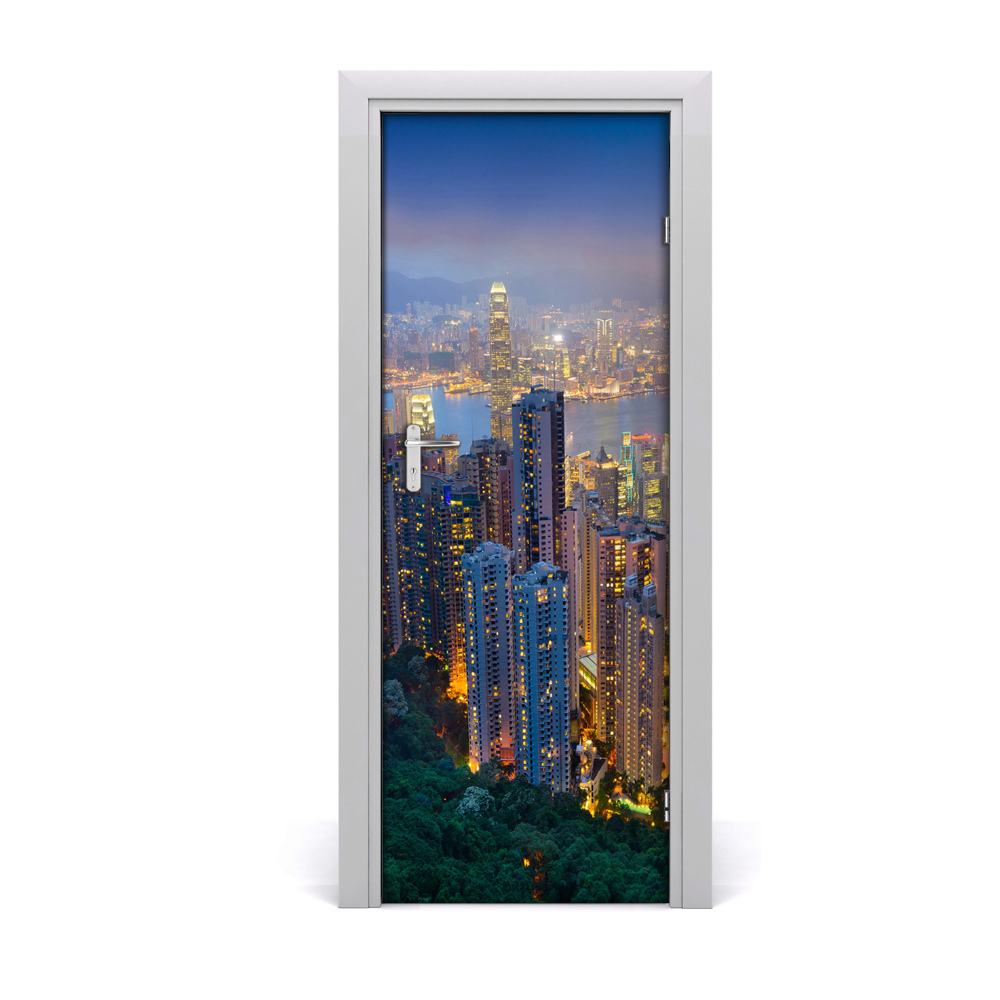 Fototapeta na dveře Noćna panorama Hong Konga