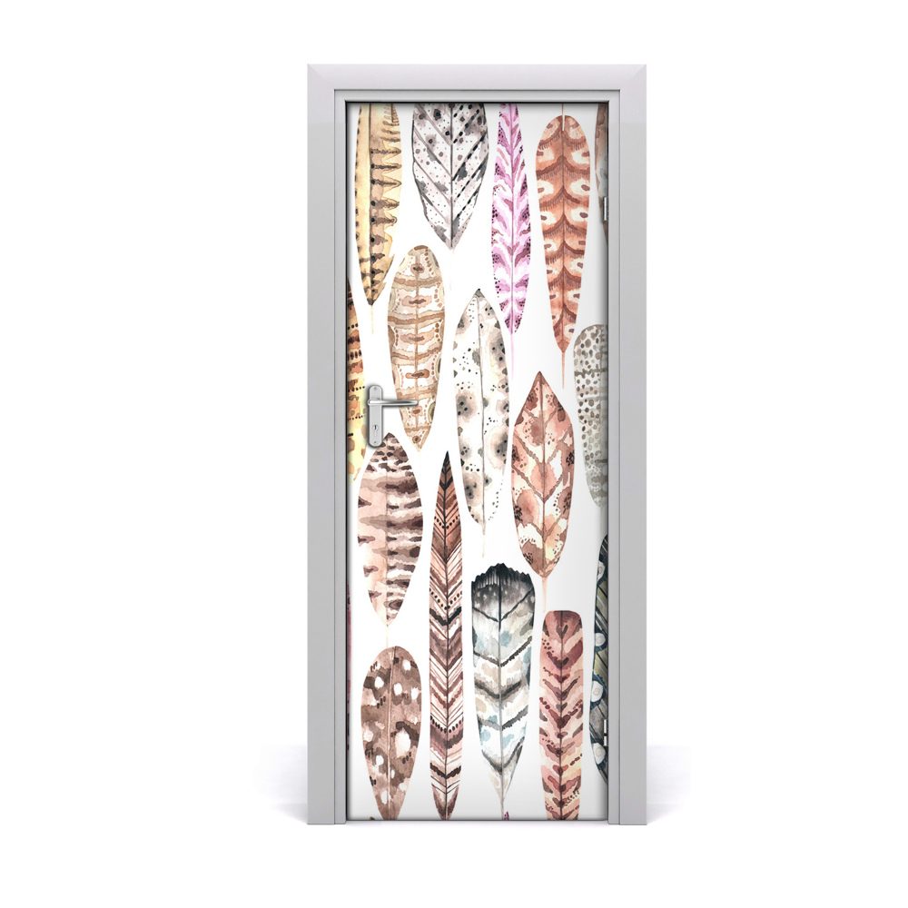 Tapeta na dveře s 3d efektem Šareno boho perje