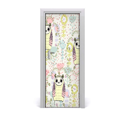 Tapeta na dveře s 3d efektem Sove