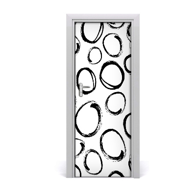 Tapeta na dveře s 3d efektem Pozadina crnih krugova