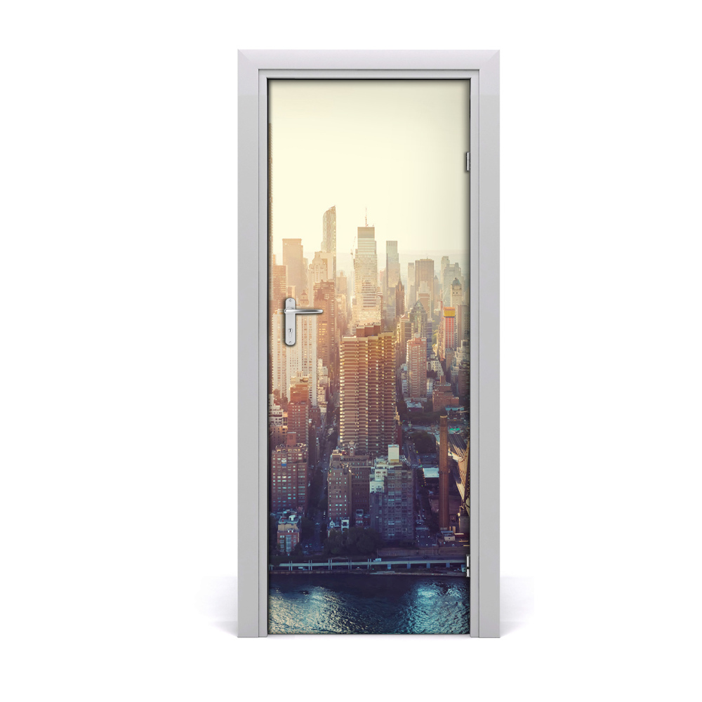 Samolepící fólie na dveře Panorama New Yorka iz zraka