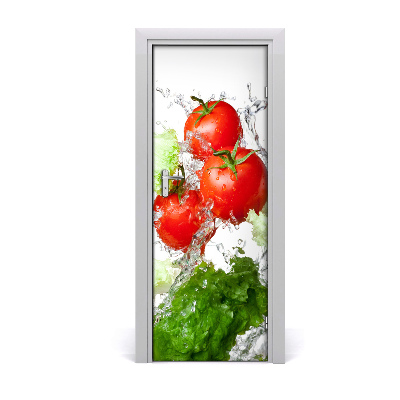 Samolepící fólie na dveře Rajčice zelena salata voda