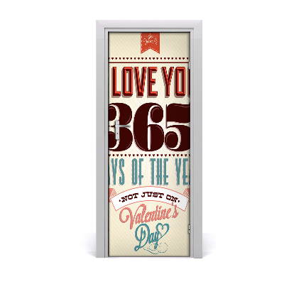 Samolepící tapeta na dveře Valentinovo volim te