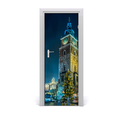 Samolepící fototapeta na dveře Krakov Poljska noću
