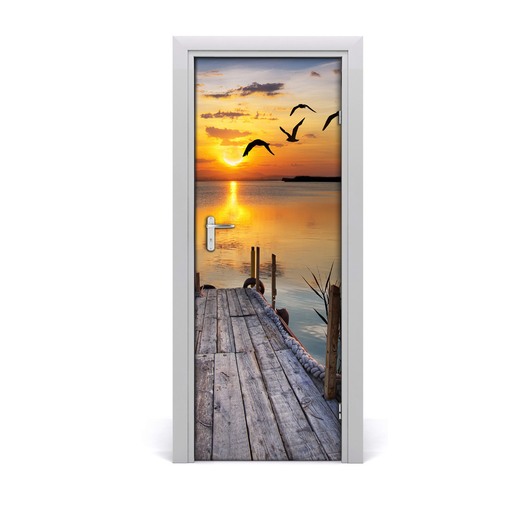 Fototapeta na dveře Ptice od drvenog pristaništa