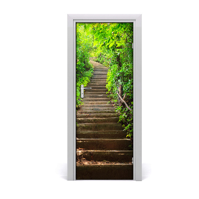 Samolepící fototapeta na dveře Stepenice do zelene šume