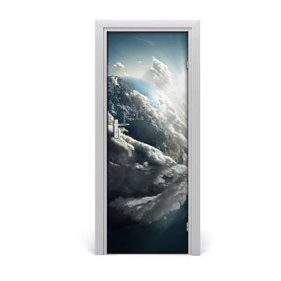 Tapeta na dveře s 3d efektem Planet Zemlja oblaci
