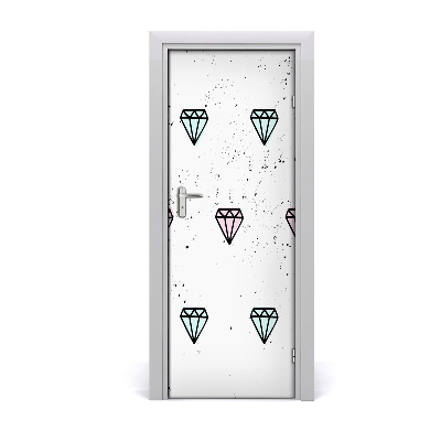 Tapeta na dveře s 3d efektem Crtani dijamanti
