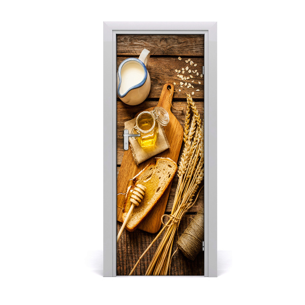 Obrazová tapeta na dveře Med mliječne žitarice