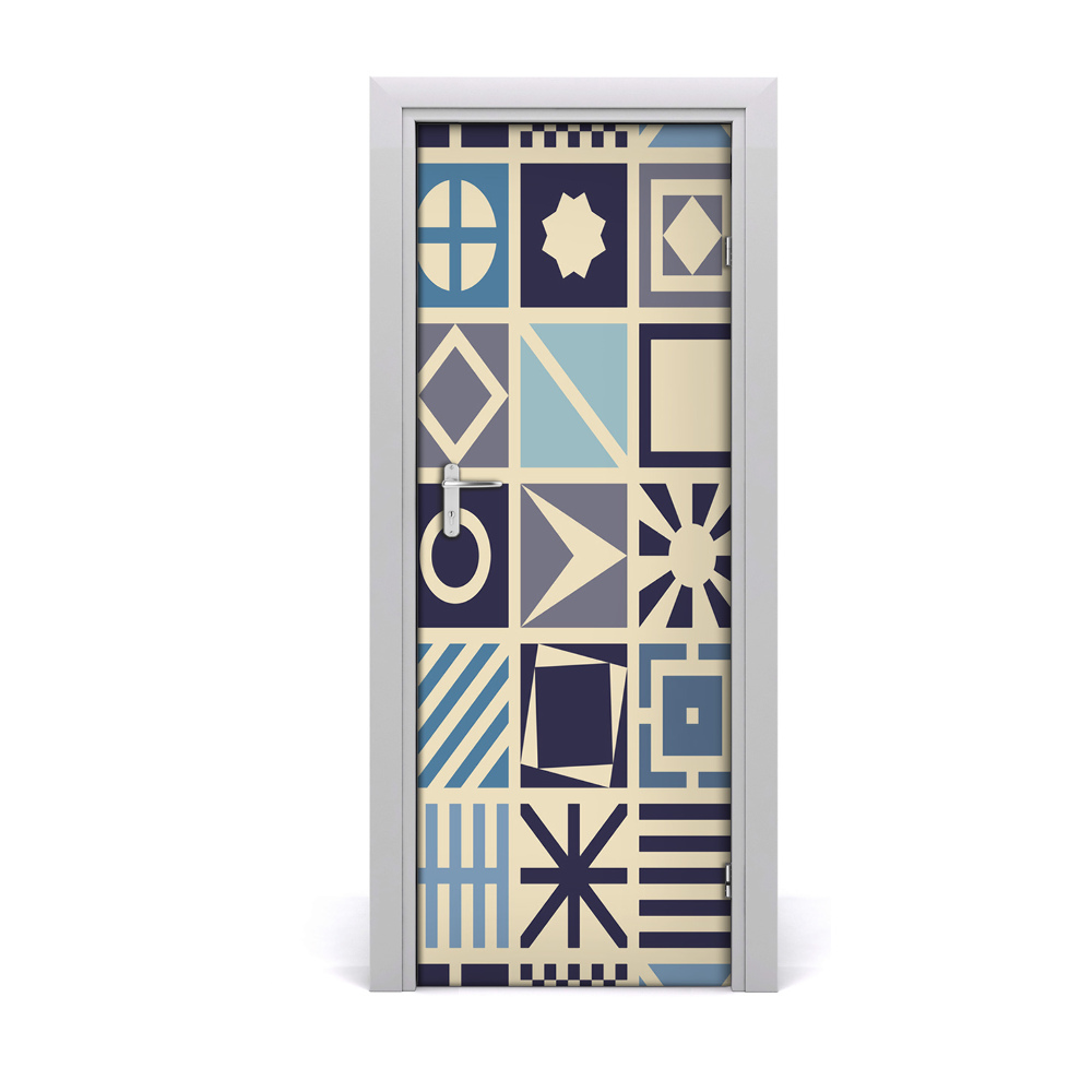 Tapeta na dveře Uzorak sa simbolima u kvadratima