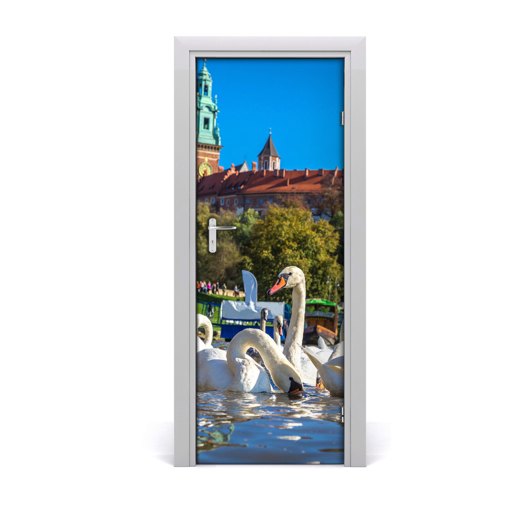 Tapeta na dveře s 3d efektem Krakow Poljska Labudovi