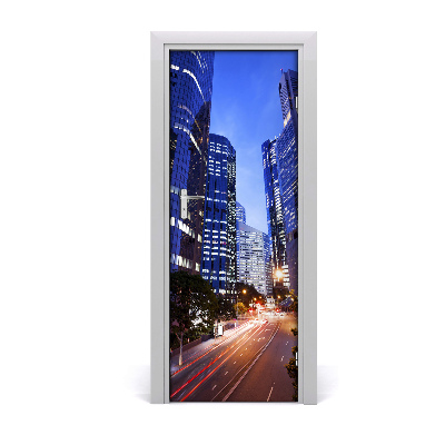 Tapeta na dveře s 3d efektem Neboderi noću