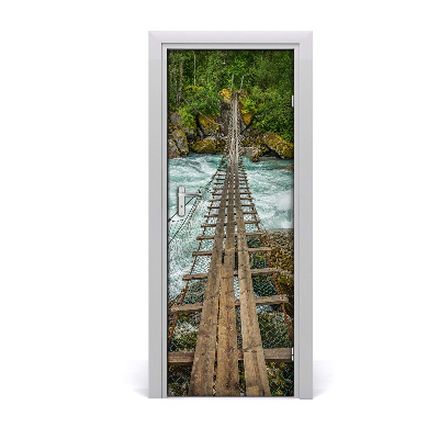 Tapeta na dveře Viseći most preko žuborećeg potoka