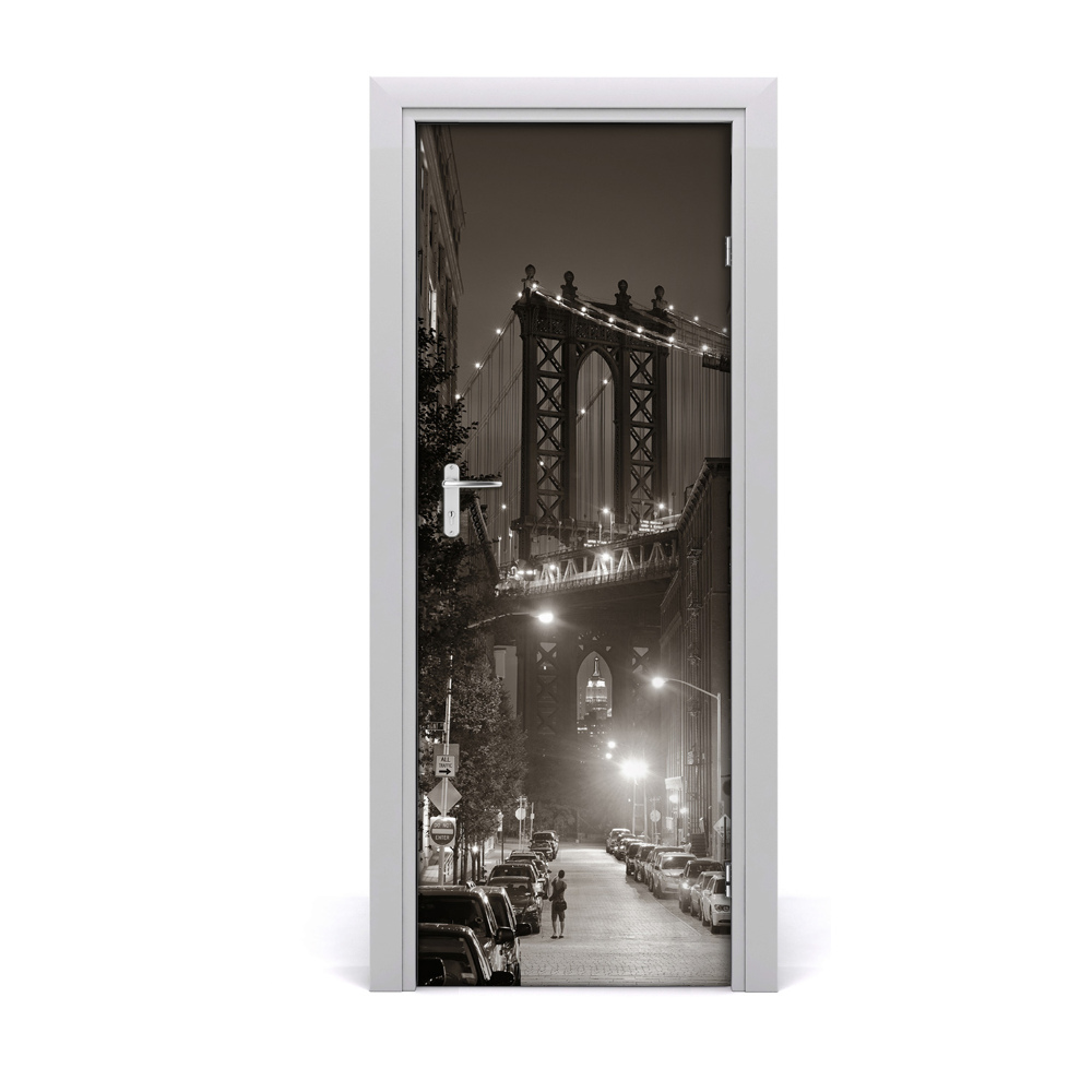 Fototapeta na dveře Manhattan New York crno-bijelo