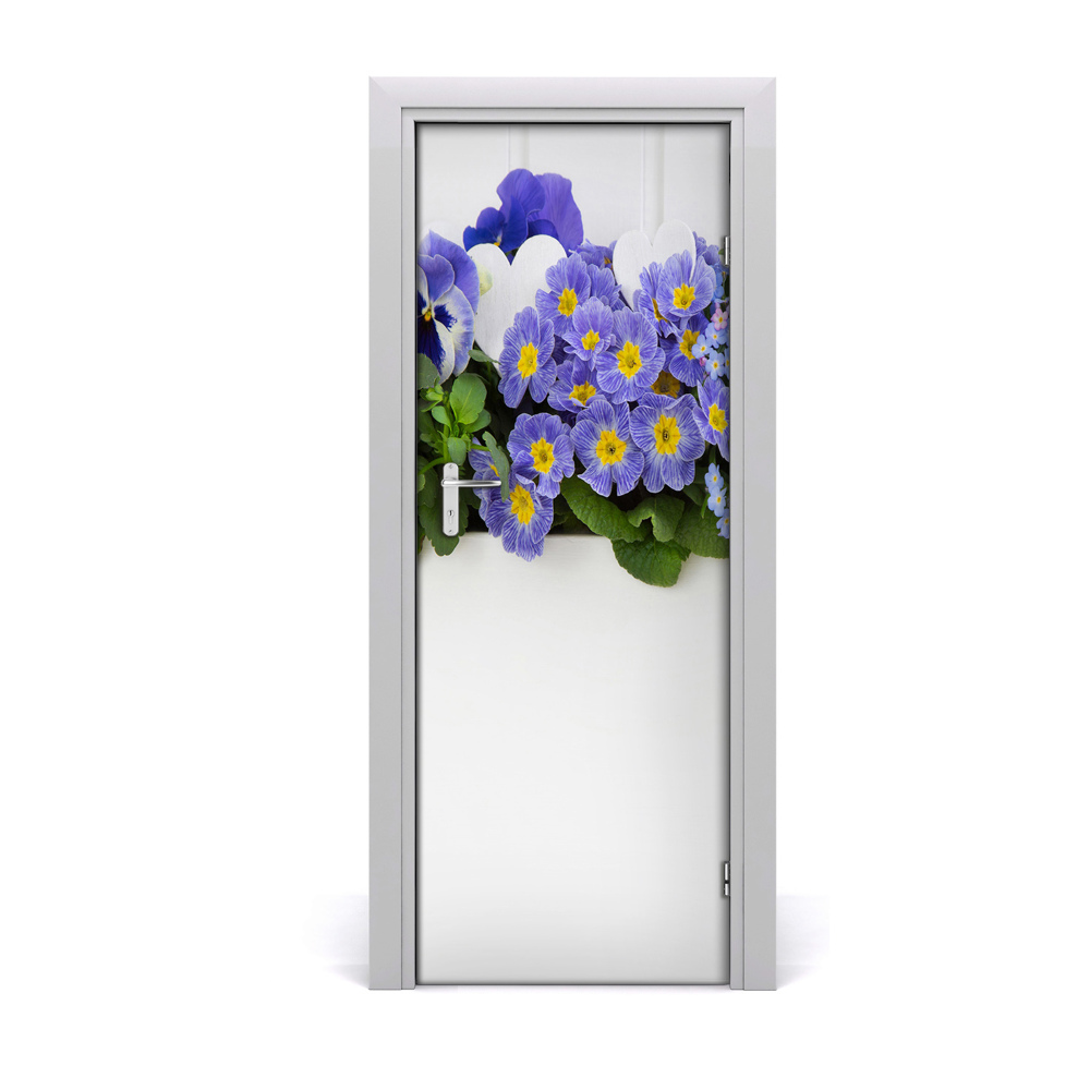 Tapeta na dveře s 3d efektem Ljubičasto cvijeće