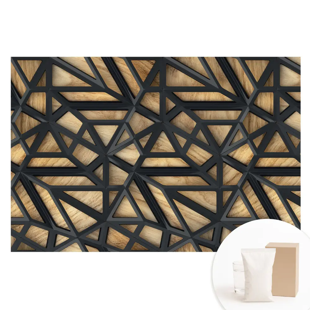 Fototapeta na netkané textilii Geometrické trojúhelníky a harmonie dřeva