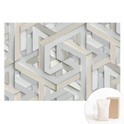 Netkaná tapeta s trojrozměrnými geometrickými tvary