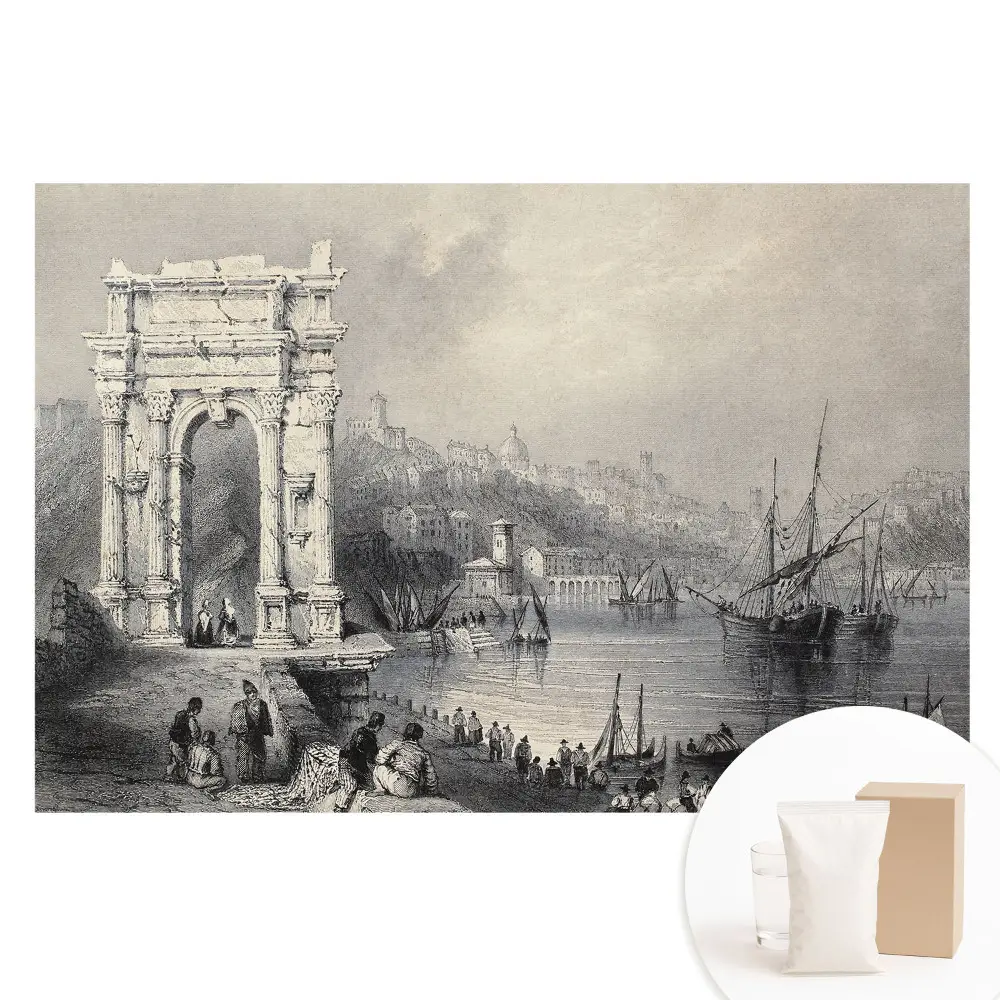 Fototapeta na netkané textilii Historický přístav se starobylým obloukem