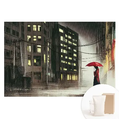 Fototapeta na netkané textilii Záhada deštivé noci ve městě