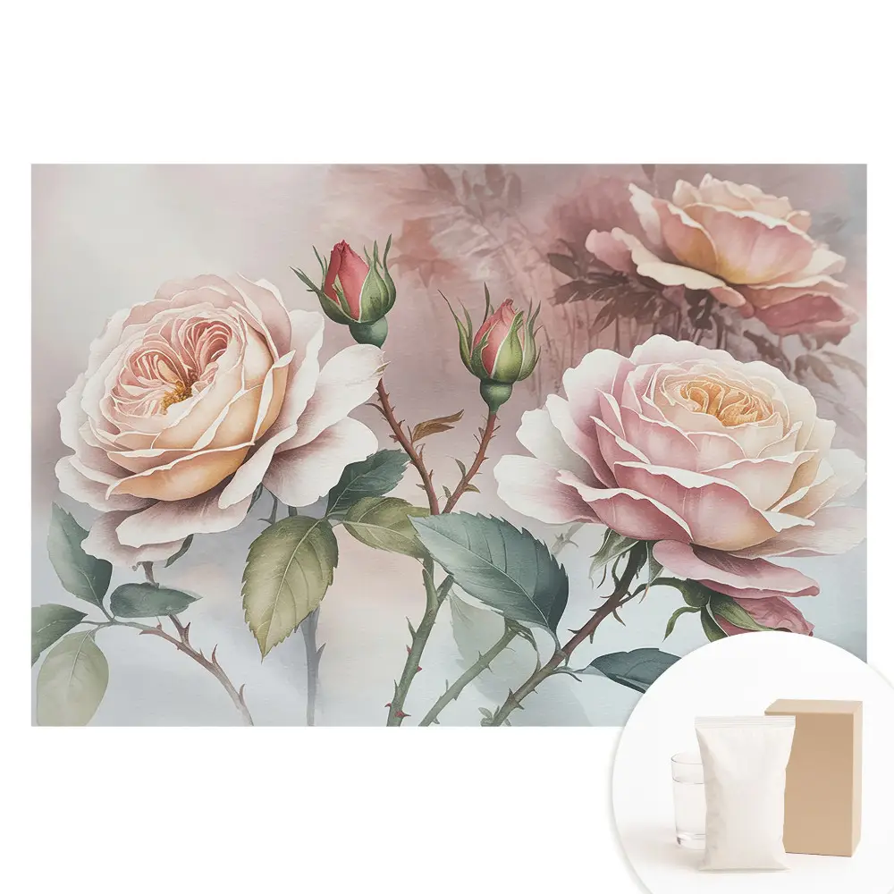 Netkaná fotografická tapeta Romantické květiny v klasickém elegantním stylu