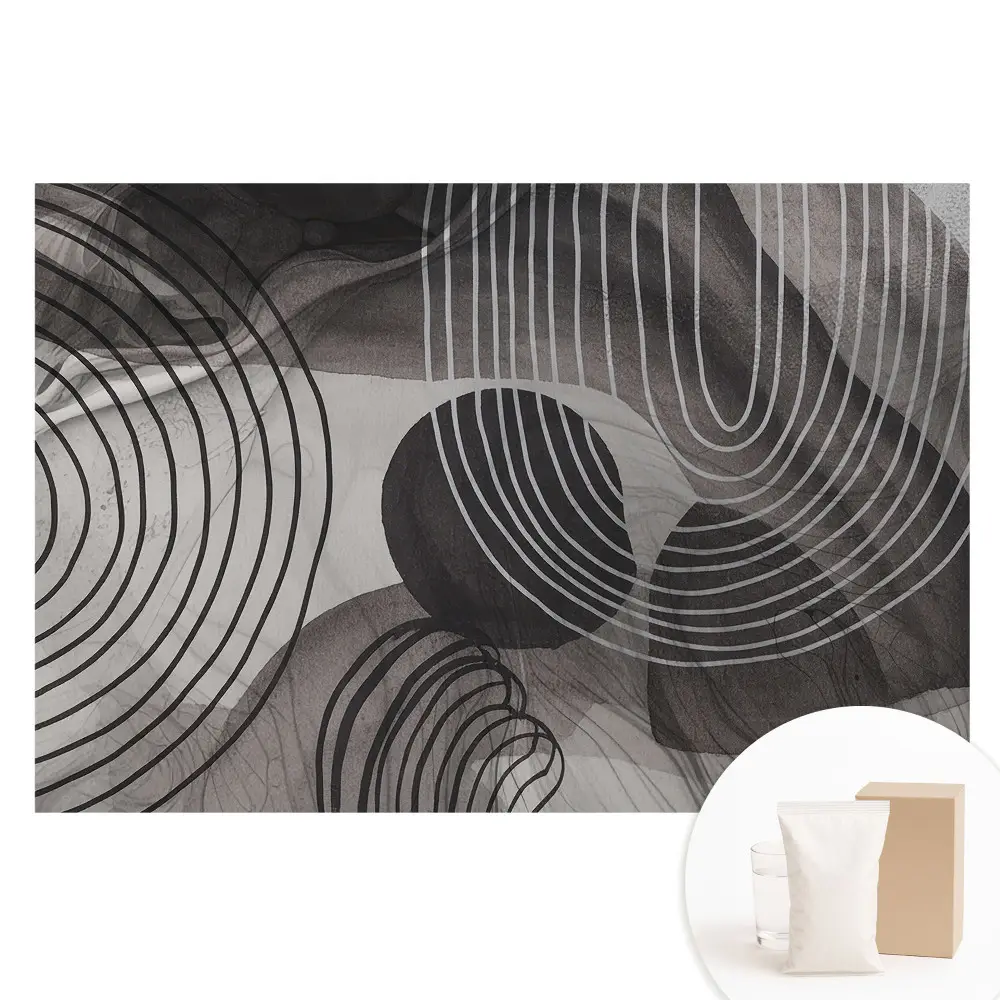 Velká fototapeta na zeď s geometrickými kontrastními čarami v šedé barvě