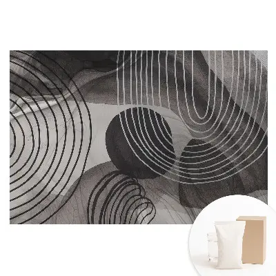 Velká fototapeta na zeď s geometrickými kontrastními čarami v šedé barvě