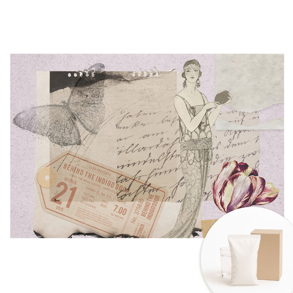 Fototapeta s potiskem na netkané textilii Retro romantická koláž