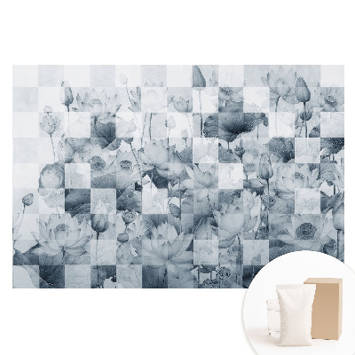 Fototapeta s potiskem na netkané textilii Moderní lotosové květy v geometrickém stylu