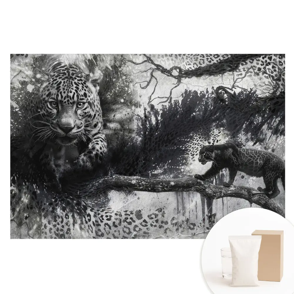 Netkaná tapeta s uměleckým vzorem leopardích skvrn