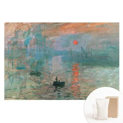 Fototapeta na vliesu Impresionistický přístav při západu slunce