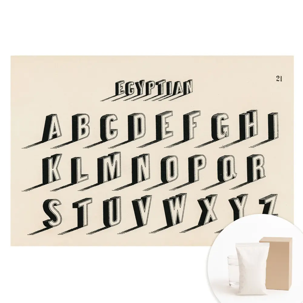 Fototapeta na netkané textilii se stylizovanou retro abecedou