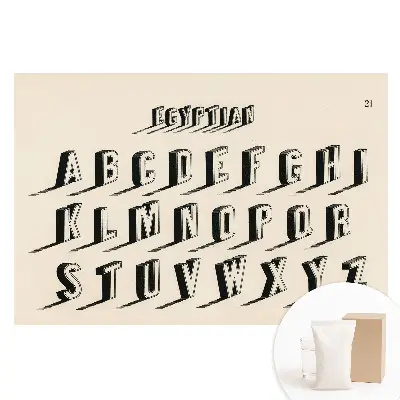 Fototapeta na netkané textilii se stylizovanou retro abecedou