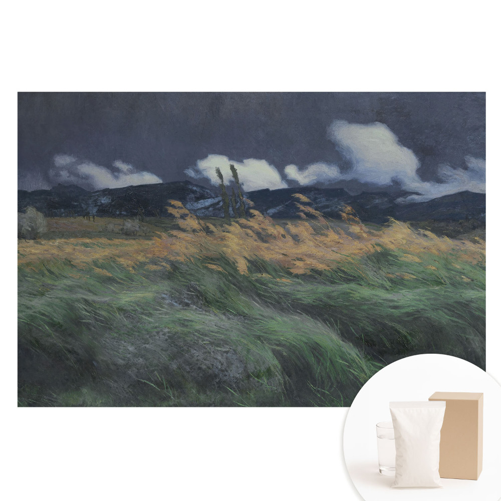 Netkaná fotografická tapeta Krajina s mraky a větrem