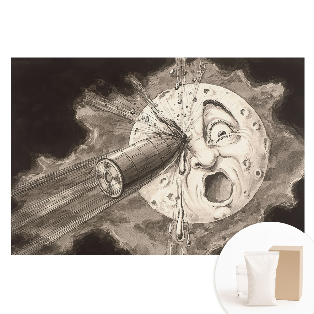 Velká fototapeta na zeď Měsíc a kovový předmět