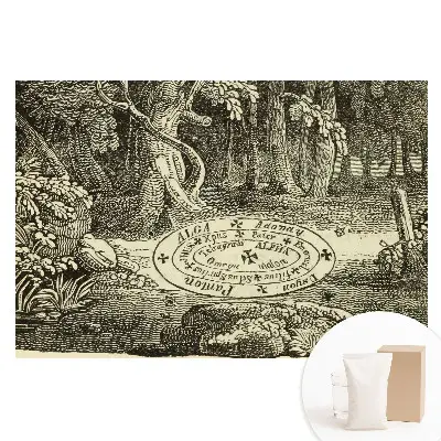Fototapeta na netkané textilii s klasickou ilustrací mystického lesa