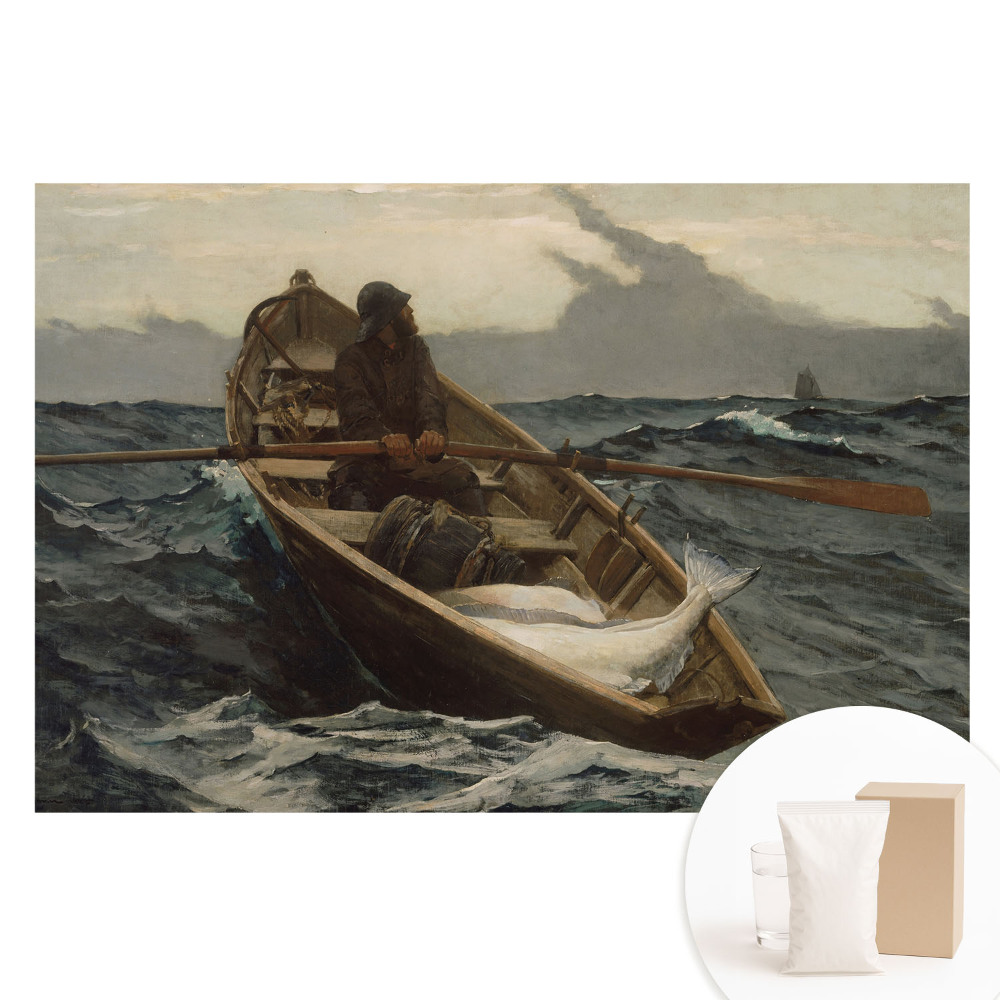 Fototapeta s potiskem na netkané textilii Rybář loví ryby v rozbouřeném moři