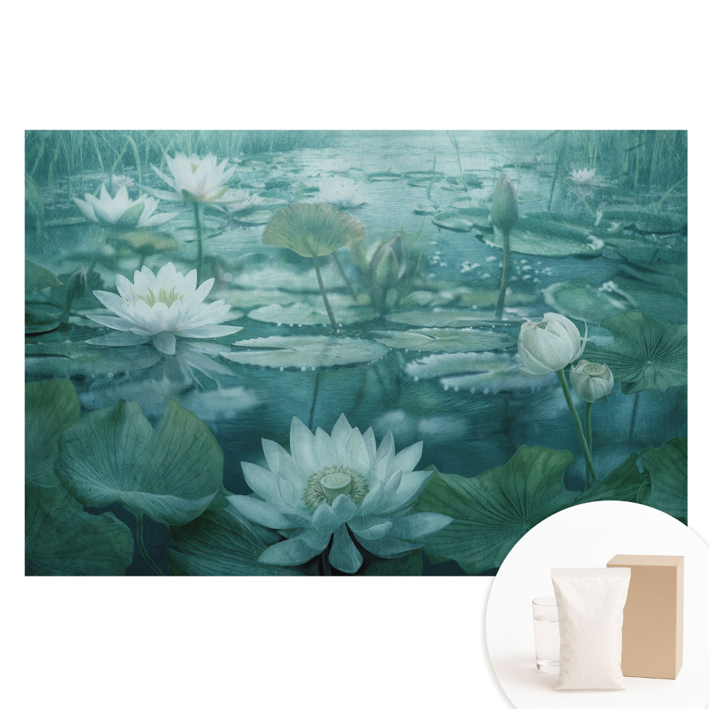 Netkaná fotografická tapeta Kouzelný liliový rybník