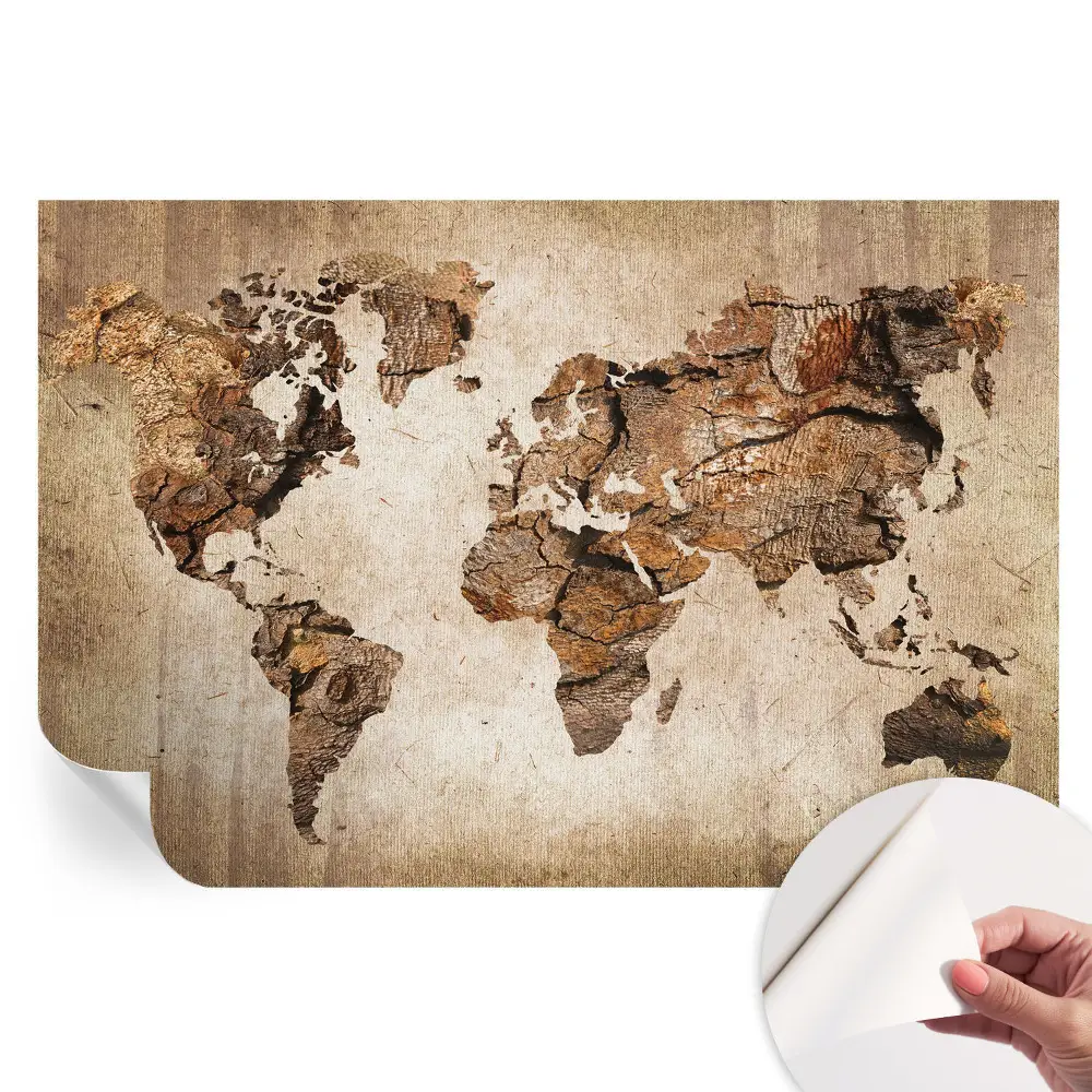 Samolepicí fototapeta Dřevěná mapa