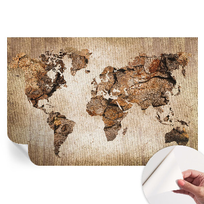 Samolepicí fotografická tapeta Dřevěná mapa