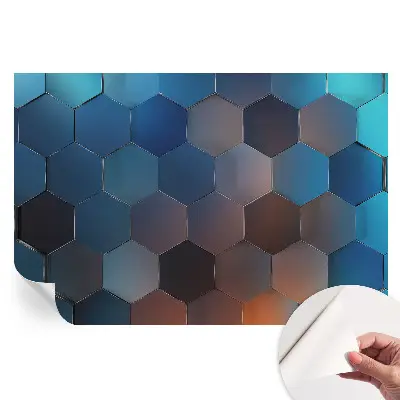 Samolepicí fototapeta na zeď Modré šestiúhelníky