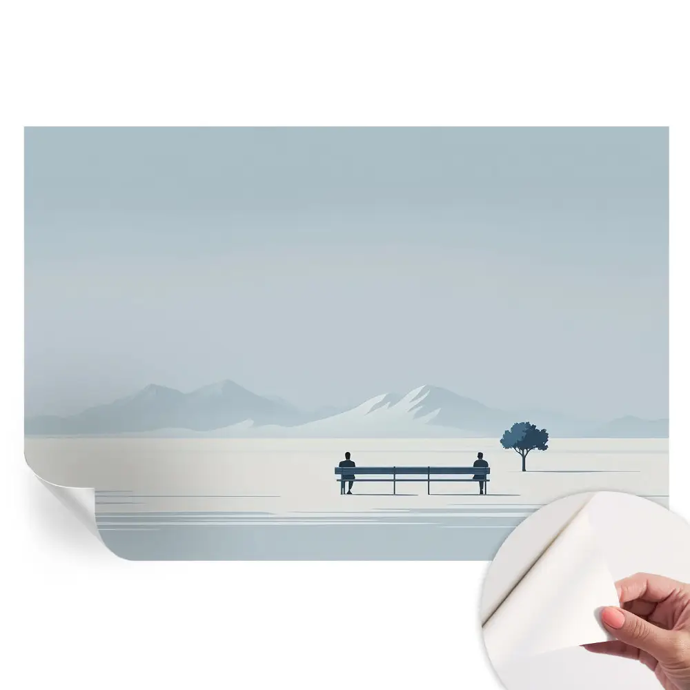 Moderní fototapeta do obývacího pokoje s motivem minimalistické krajiny