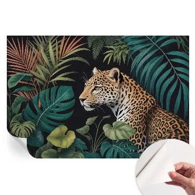 Moderní fototapeta do obývacího pokoje s motivem exotického leoparda