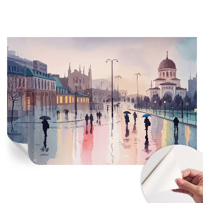 Samolepicí fotografická tapeta Deštivá procházka