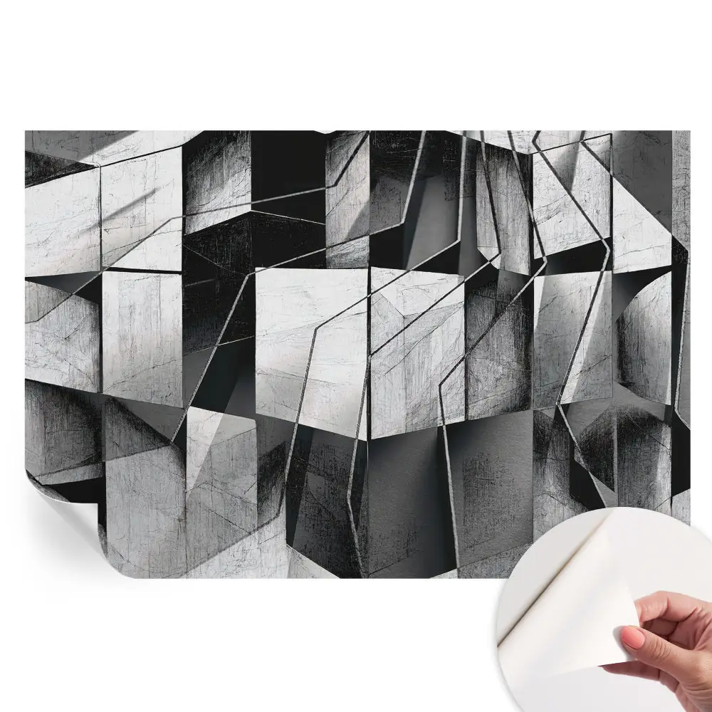 Moderní fototapeta na zeď s geometrickou abstrakcí do obývacího pokoje