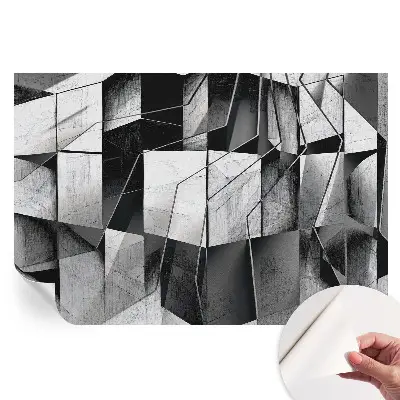 Moderní fototapeta na zeď s geometrickou abstrakcí do obývacího pokoje