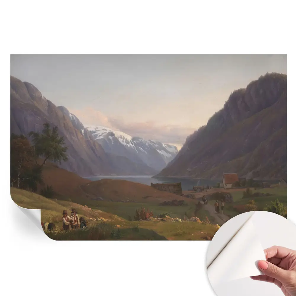 Moderní fototapeta do obývacího pokoje s motivem horského panoramatu