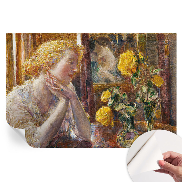 Samolepicí fototapeta Žena s růžemi