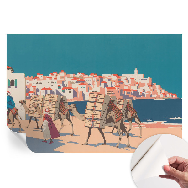 Moderní fototapeta do obývacího pokoje Velbloudí karavana